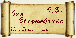 Iva Bliznaković vizit kartica